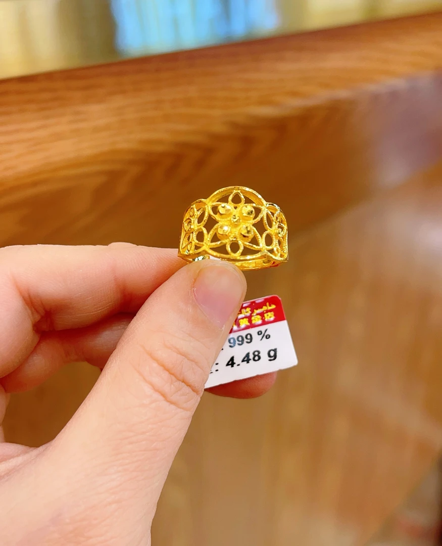 足金戒指4.48克（730/克）实心 活口