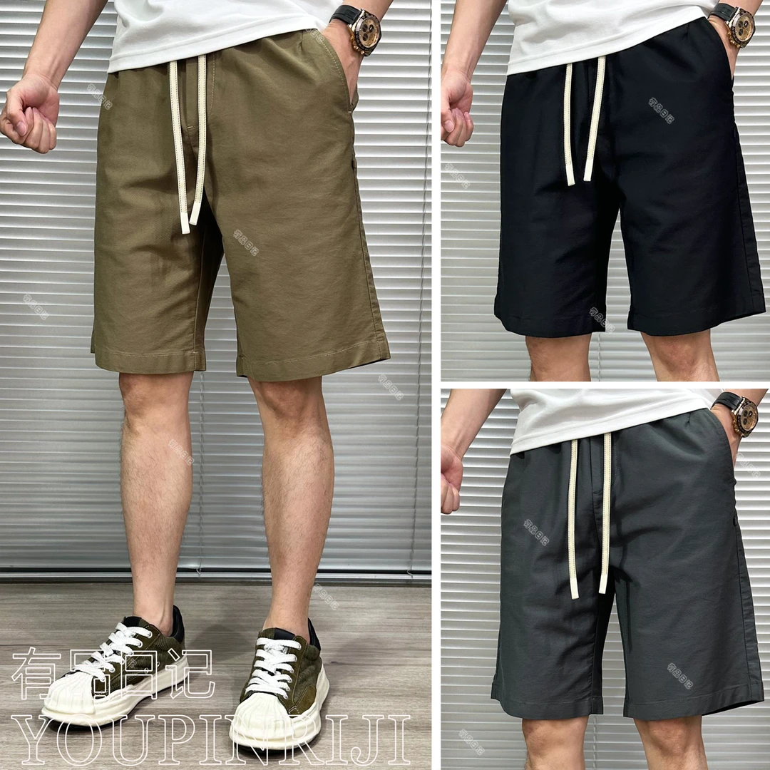 潮牌休闲短裤弹力凉感速干棉宽松男士美式简约五分中裤夏季新爆款