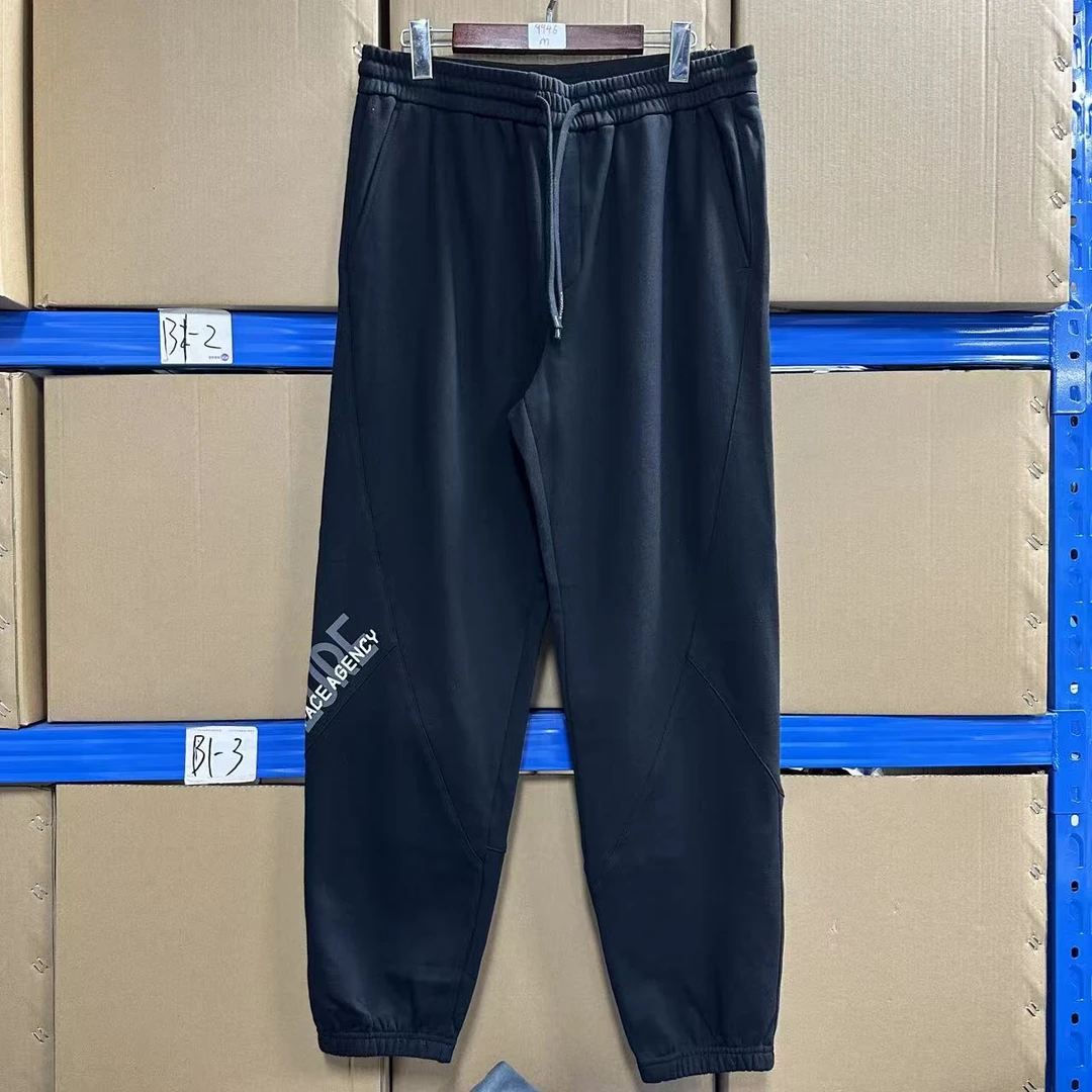 （杰）9946-A3-3黑色弹力运动休闲裤束脚顺滑亲肤长裤男