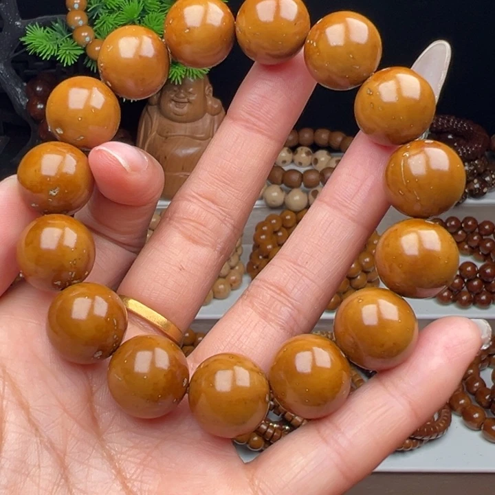 小***酒紫金鼠手串卡15半实心光珠 练手款