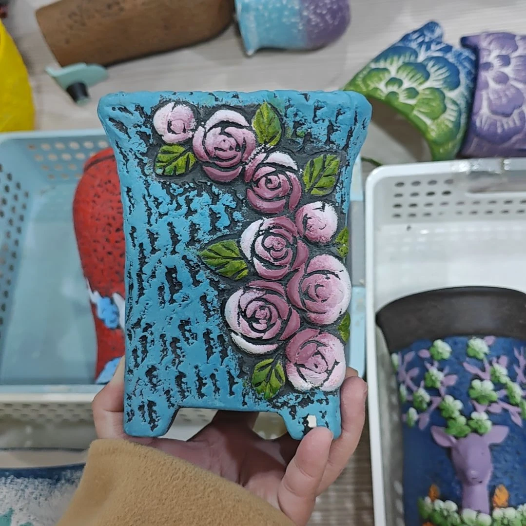 红陶吸水透气的白陶花盆凑满12发货