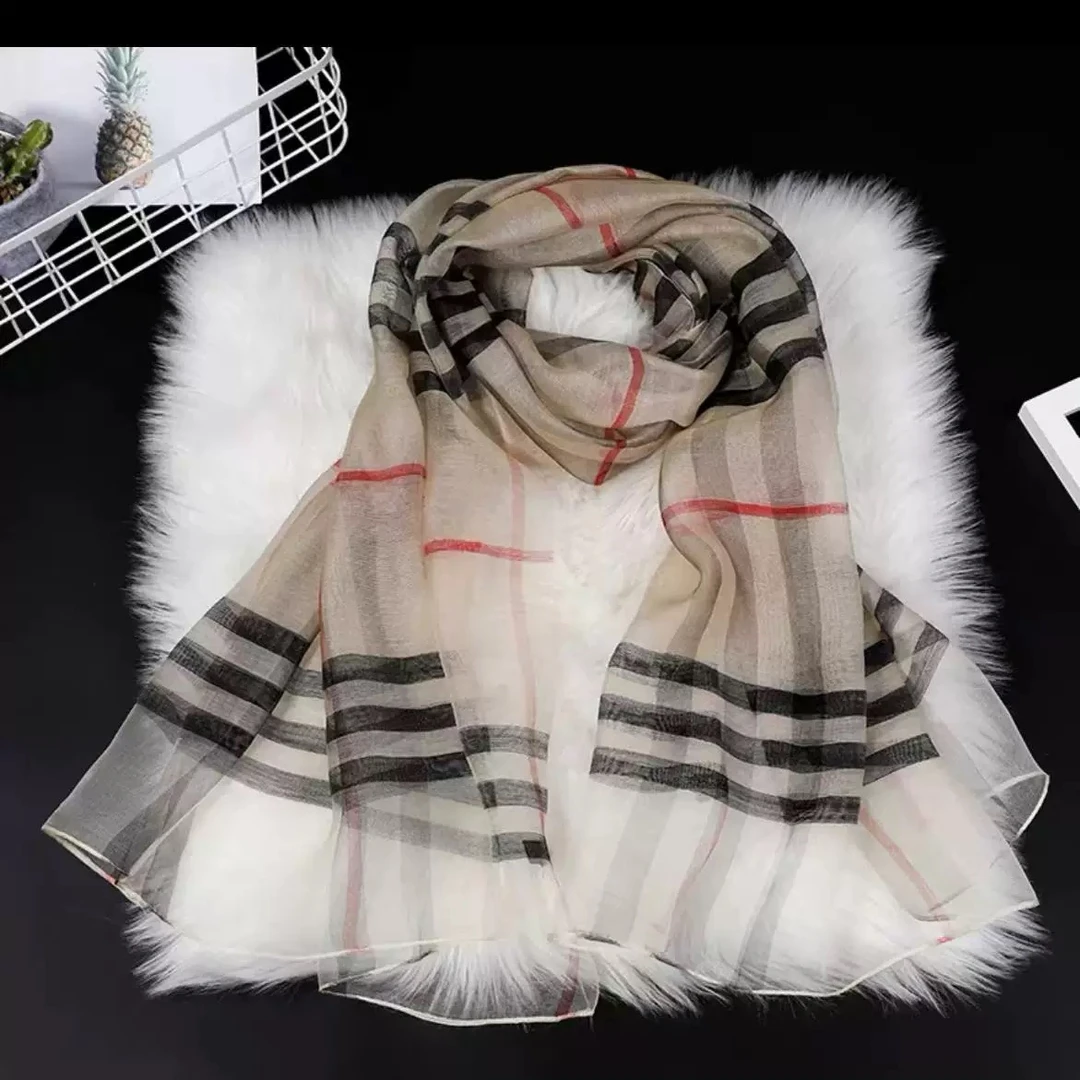 春夏新品丝巾格纹系列休闲百搭