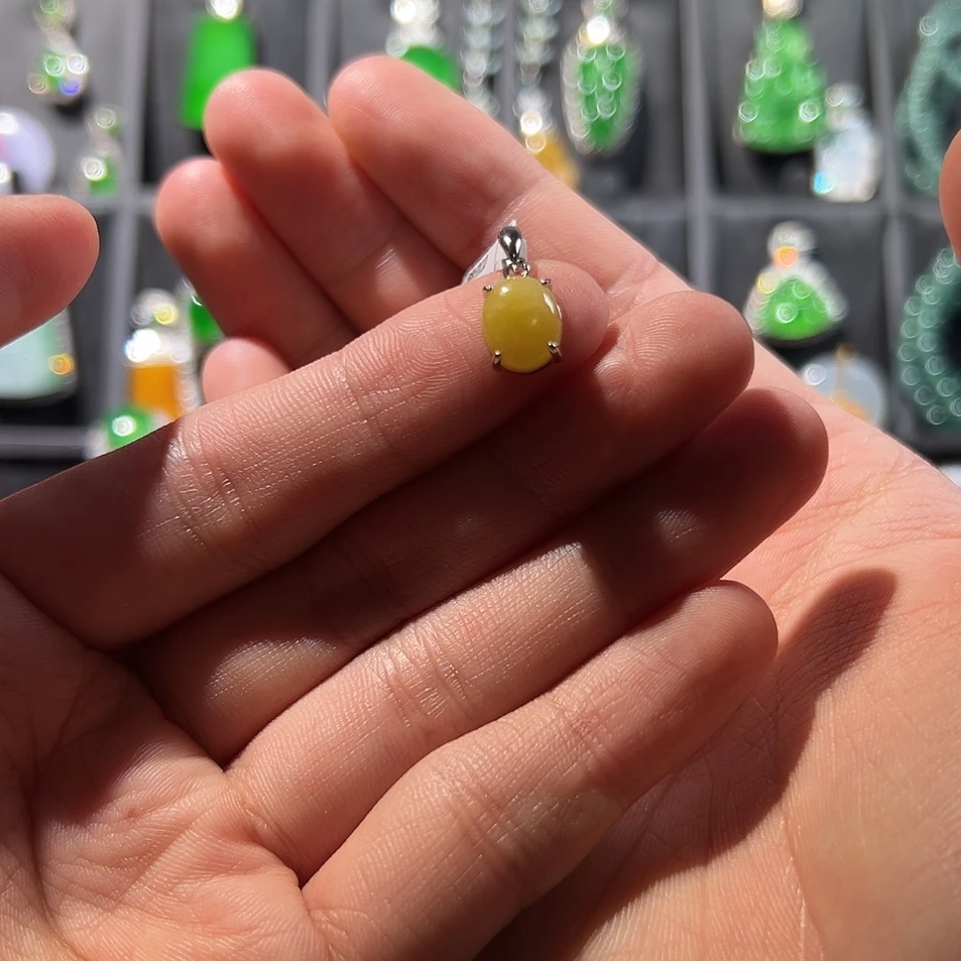 翡翠银S925镶嵌吊坠(不含链)