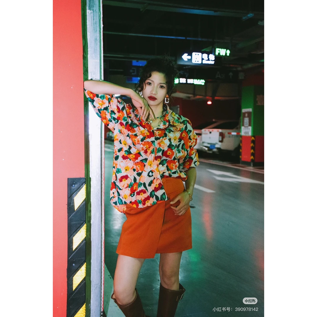 【晨浠定制】新款高级感时尚百搭印花衬衫8023