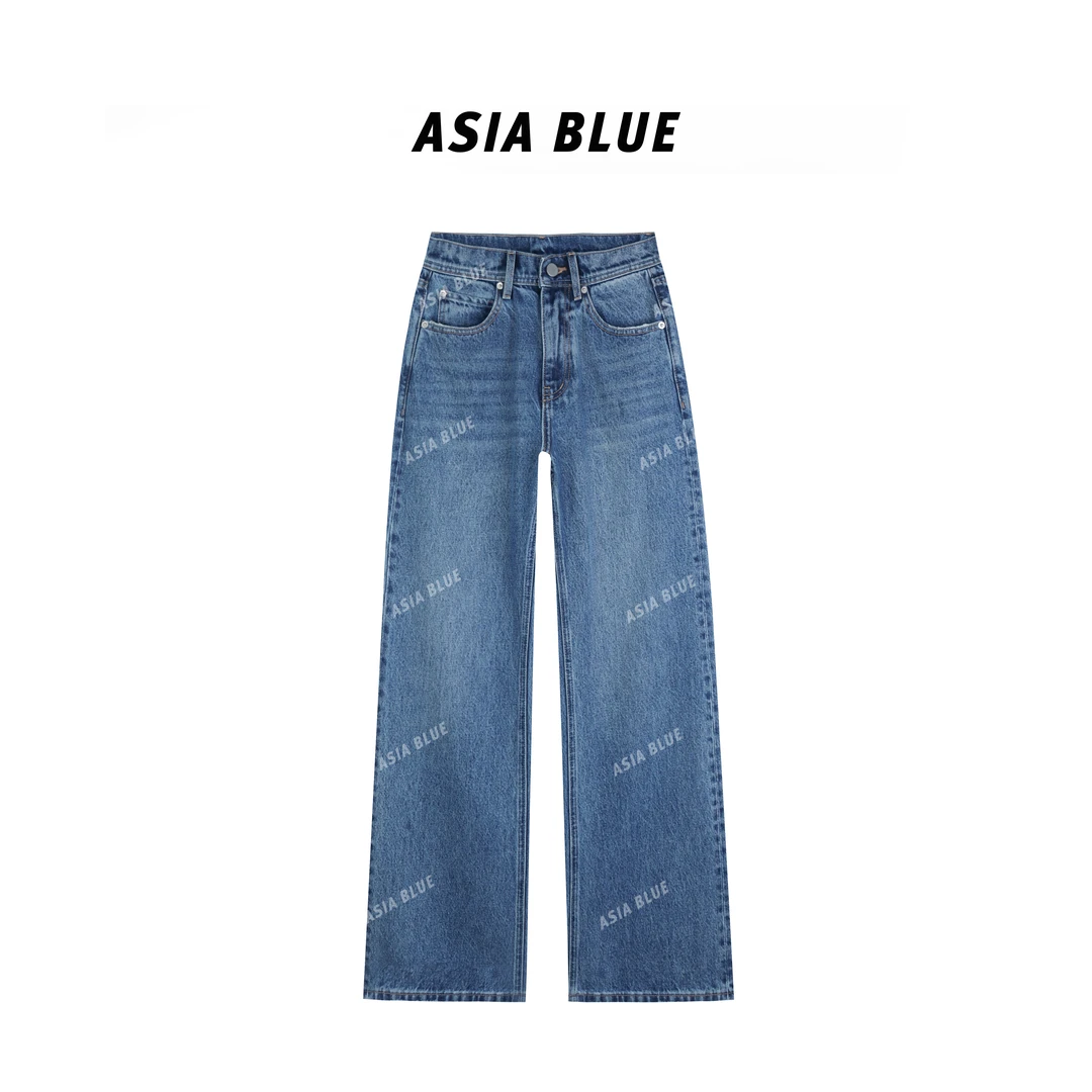 【ASIA BLUE】无弹百搭弯刀阔腿牛仔裤#W6009#W6010