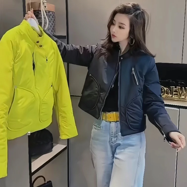 短款2025春秋款二棉棒球服拉链夹克机车上衣美式飞行员薄棉短外套