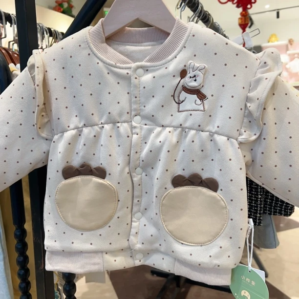 秋冬加棉加厚宝宝棉服套装洋气保暖