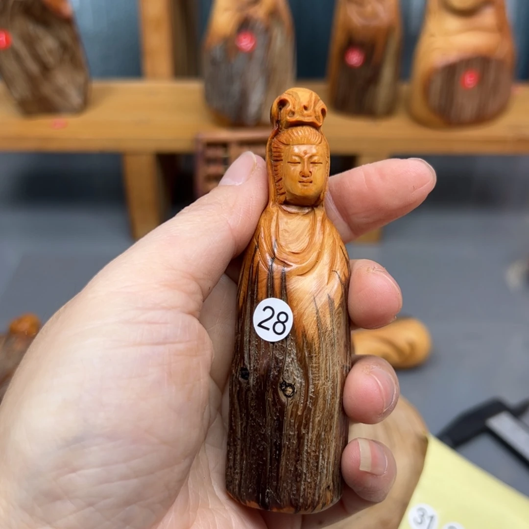 乐***贝木崖柏木摆件手把件，