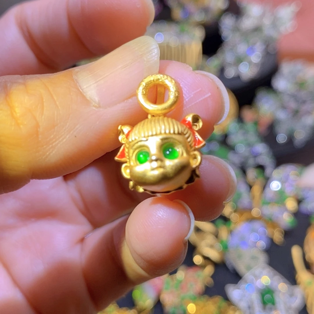 吊坠(不含链)银S925镶嵌翡翠