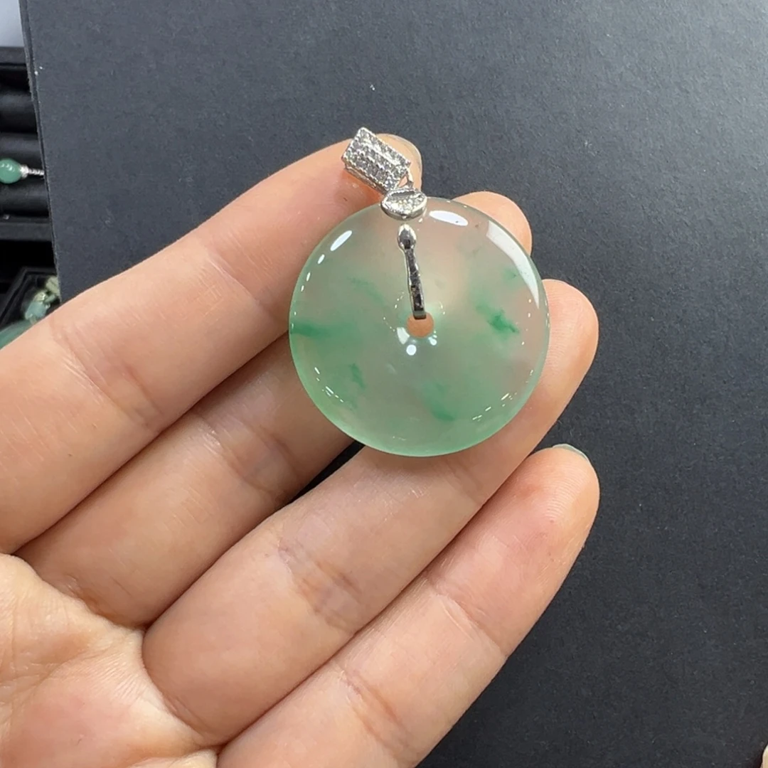 石英质玉银S925镶嵌颈饰