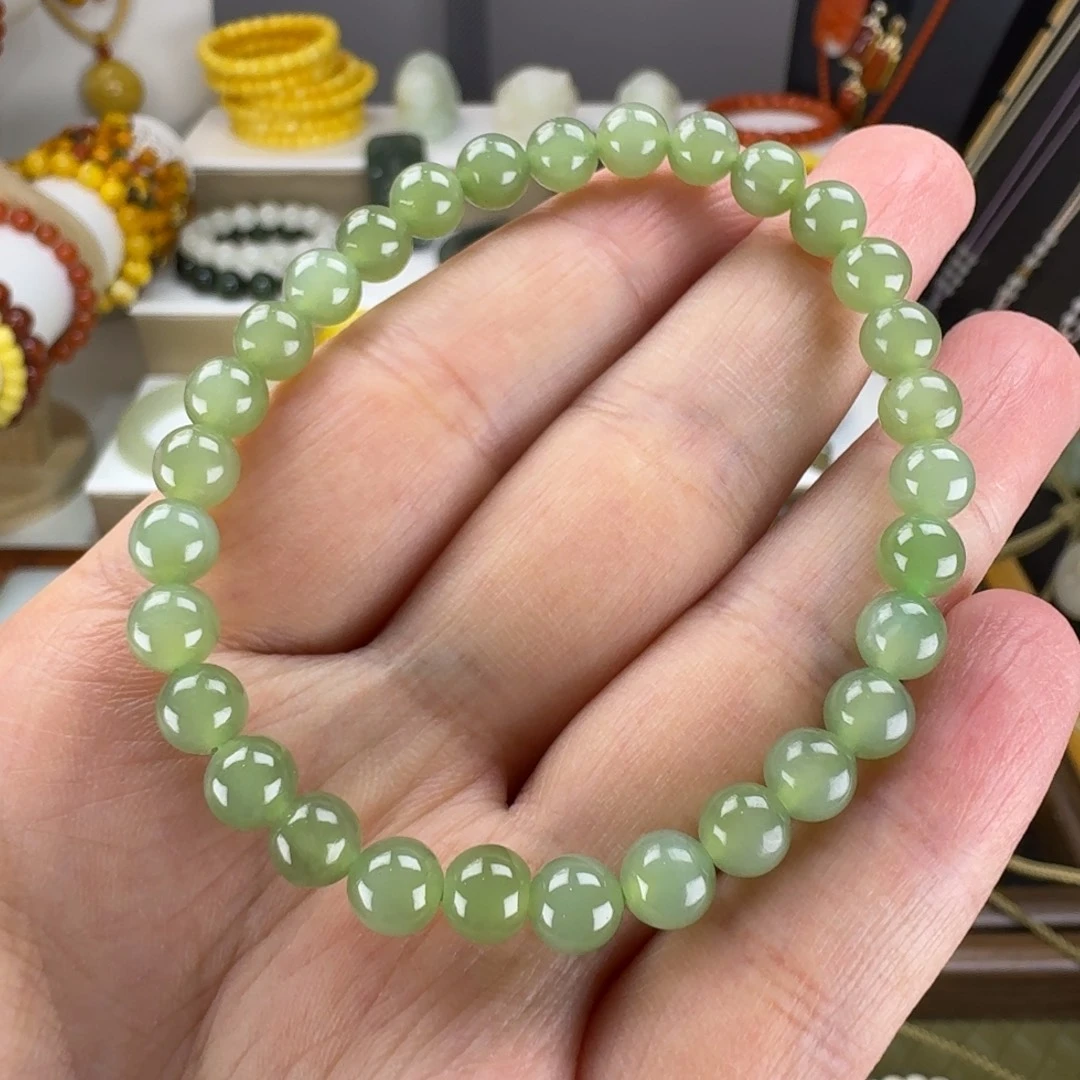 未镶嵌手串和田玉（碧玉）天然碧玉手串