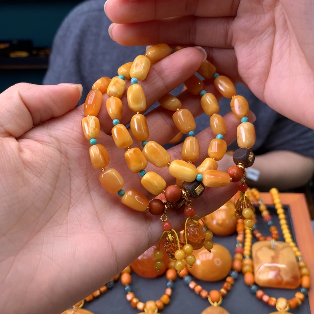 蜜蜡未镶嵌手串多样性发一