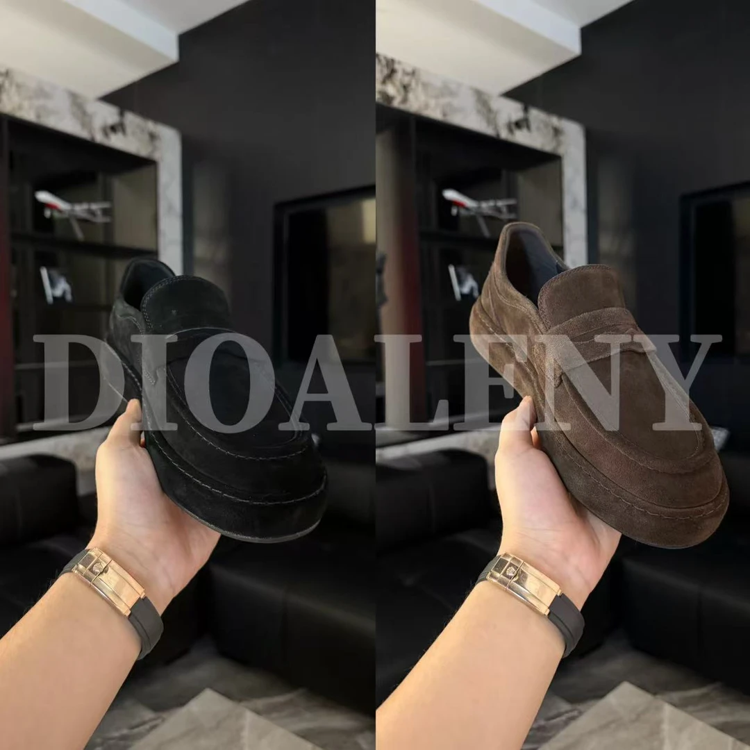 【帅老板】628-16早春新款轻奢男鞋反绒牛皮包底舒适百搭豆豆鞋