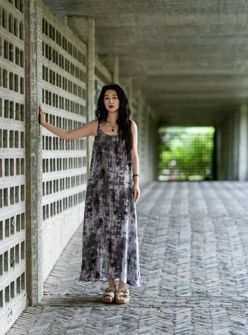 加莉新中式【水墨裙】东方元素连衣裙 分码
