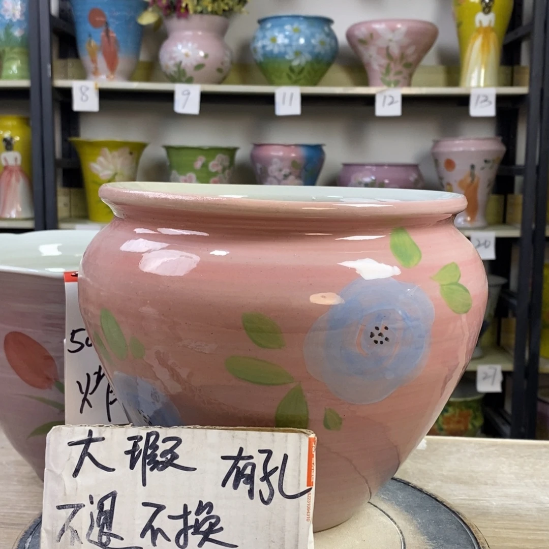 景德镇手工手绘陶瓷花盆