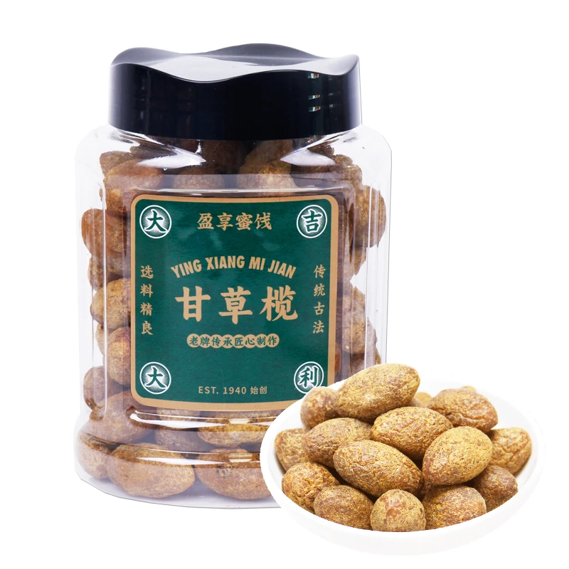 盈享甘草橄榄500g潮汕橄榄一斤罐装蜜饯甘草榄果脯休闲零食小吃