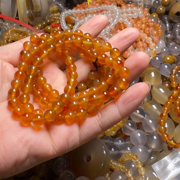 玛瑙/玉髓颈饰合金糖***?66045