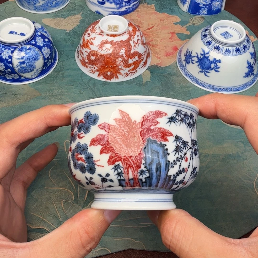 雨***月陶现代景德镇全手绘陶瓷