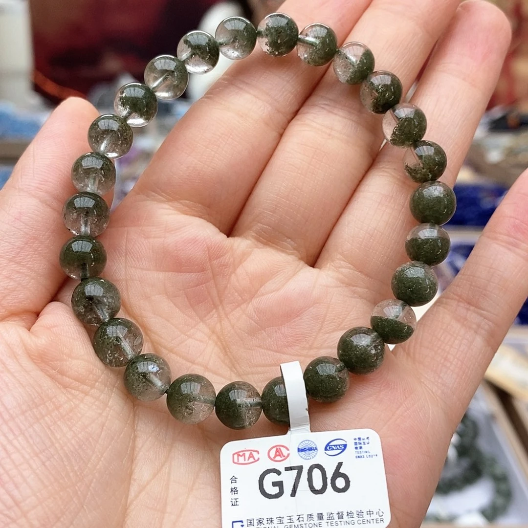 水晶手链未镶嵌G706 绿幽灵 7m+