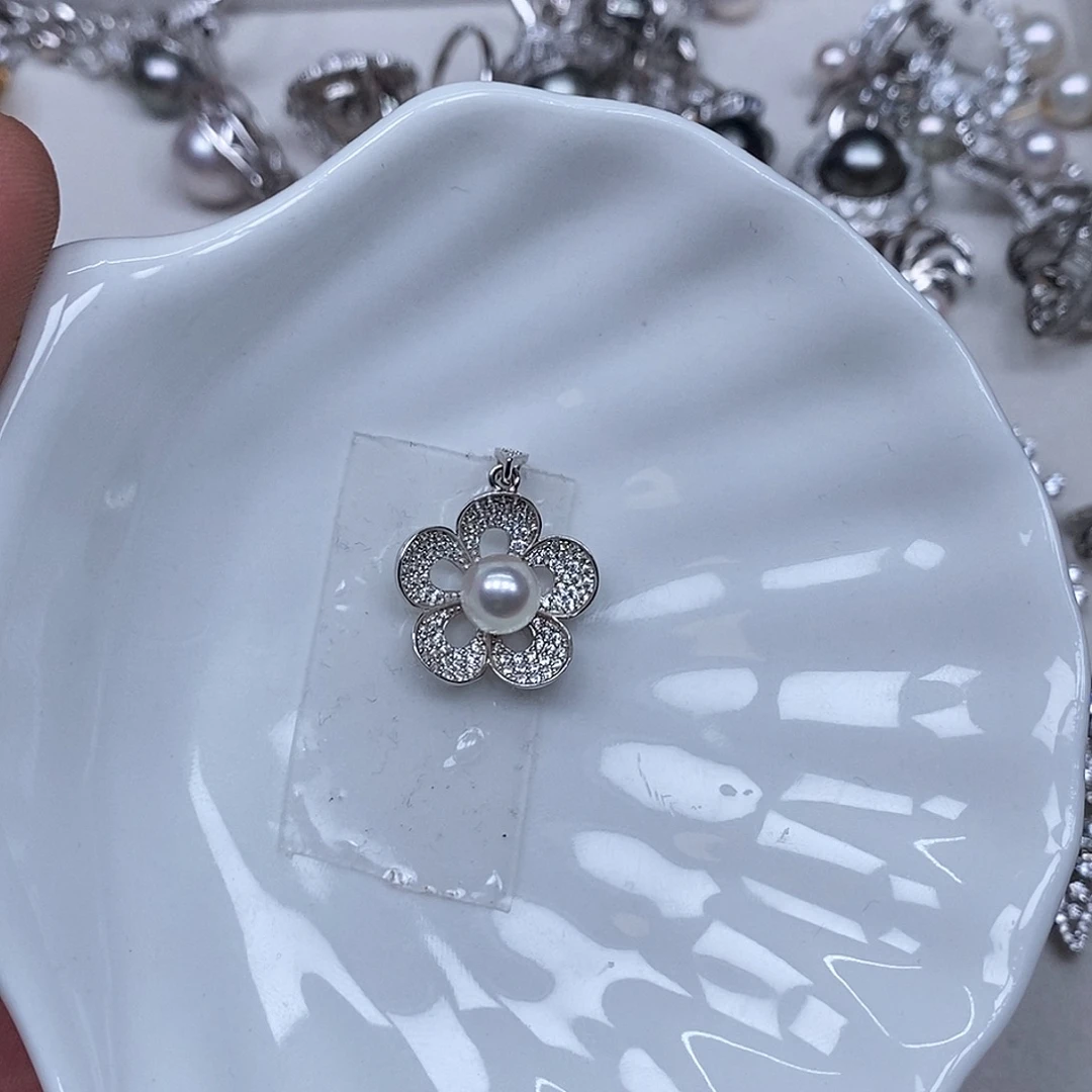 海水珍珠吊坠(不含链)银S925镶嵌