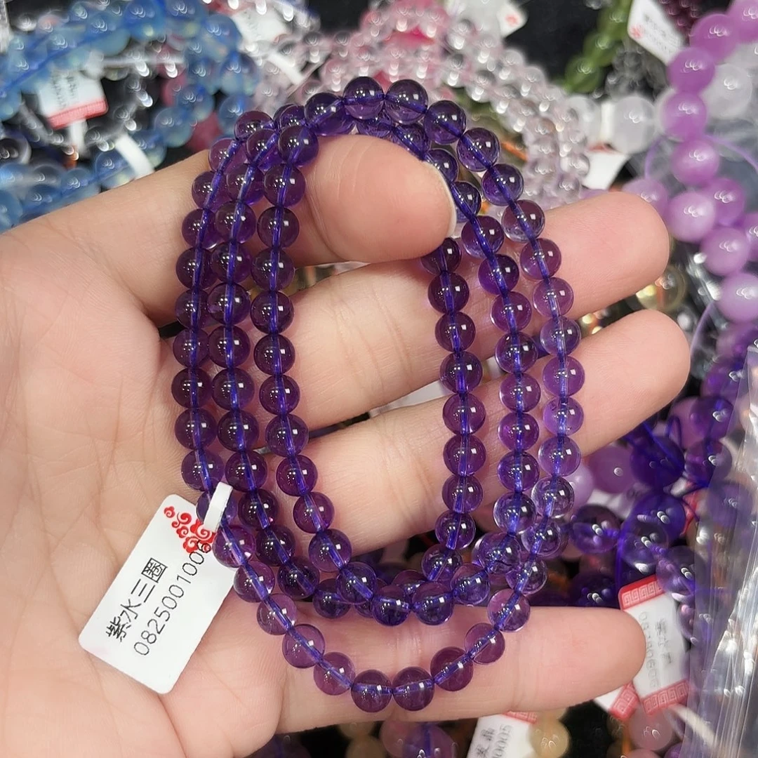 水晶手串未镶嵌紫水晶3圈