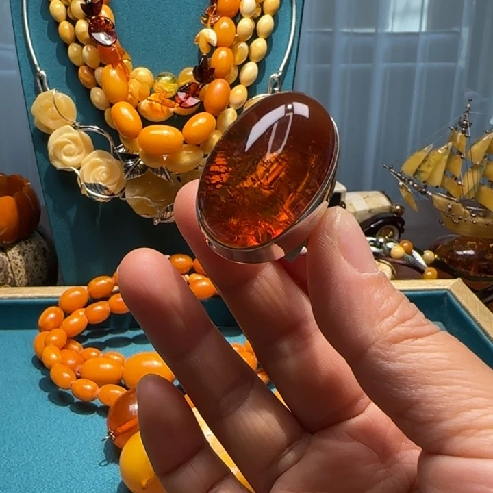 琥珀未镶嵌手链波兰设计款琥珀蜜蜡