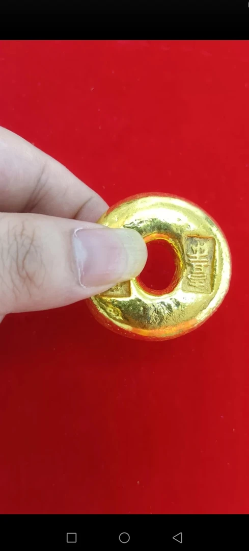 (炉内提炼)金色圆形创意家居摆件中式高档