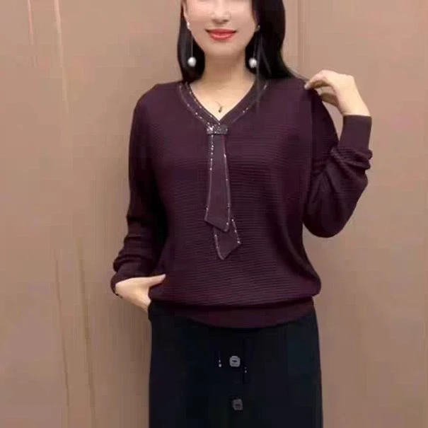 时尚女装飘带加大版上衣771