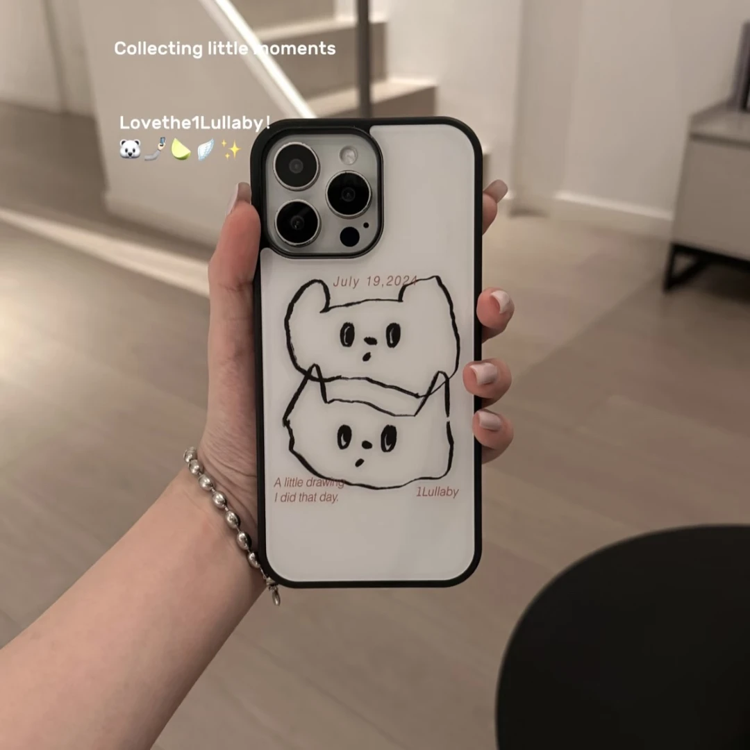 碳纤维玻璃好奇猫咪表情适用苹果16pro/iPhone15p/14手机壳男女