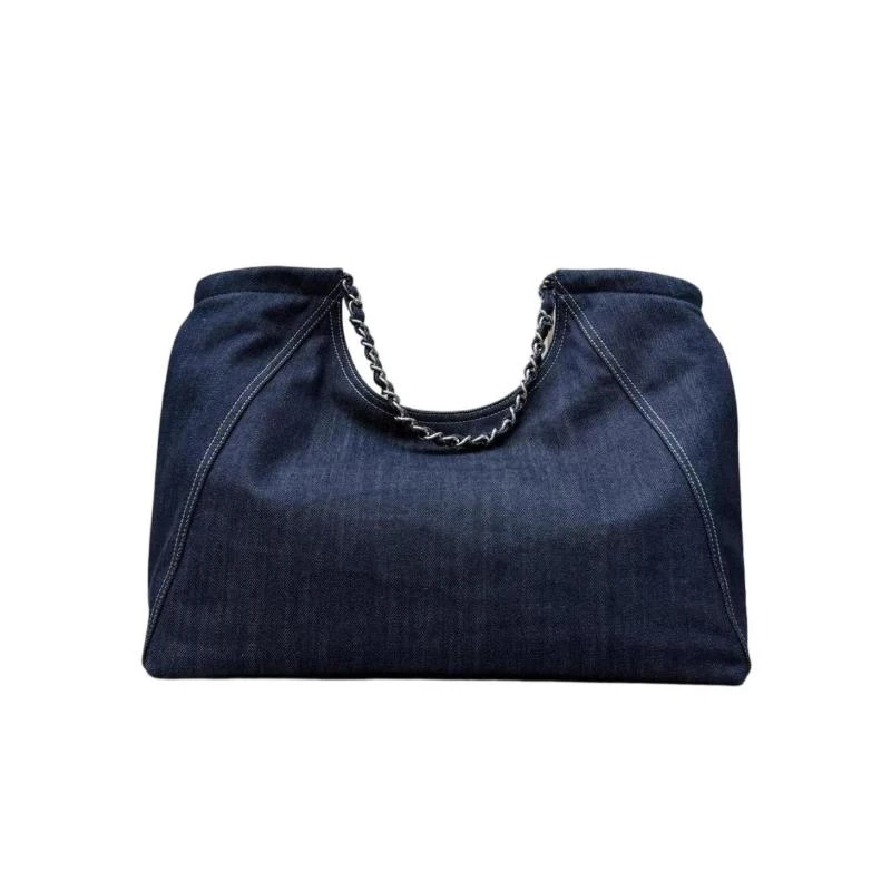 【丽姐】牛仔蓝托特包大容量轻奢豪华时尚潮流女士腋下手提包