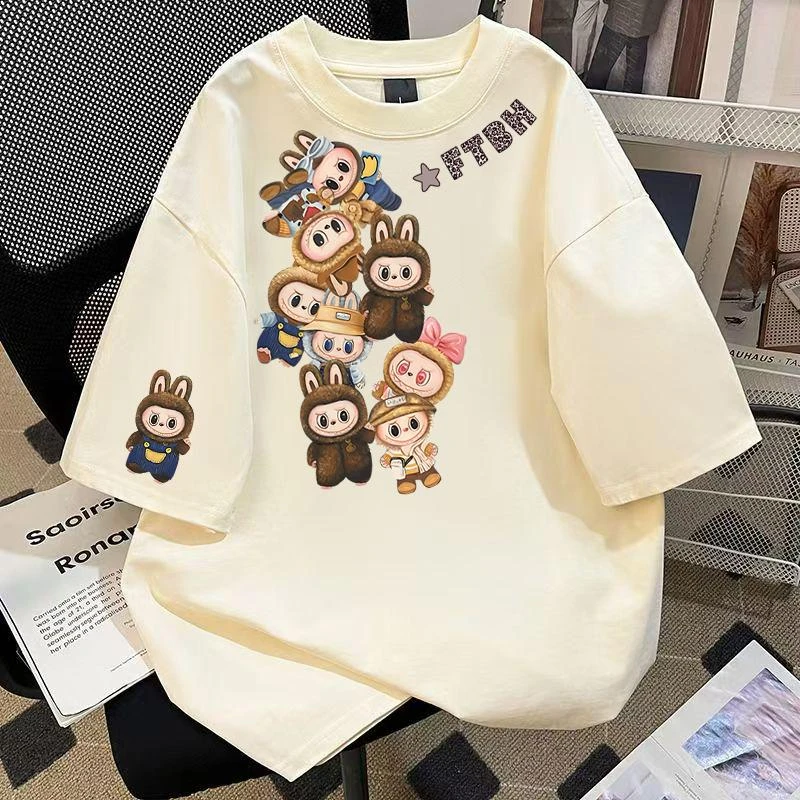 女童纯棉短袖t恤2025新款中大童洋气卡通上衣拉儿童休闲夏童装潮T