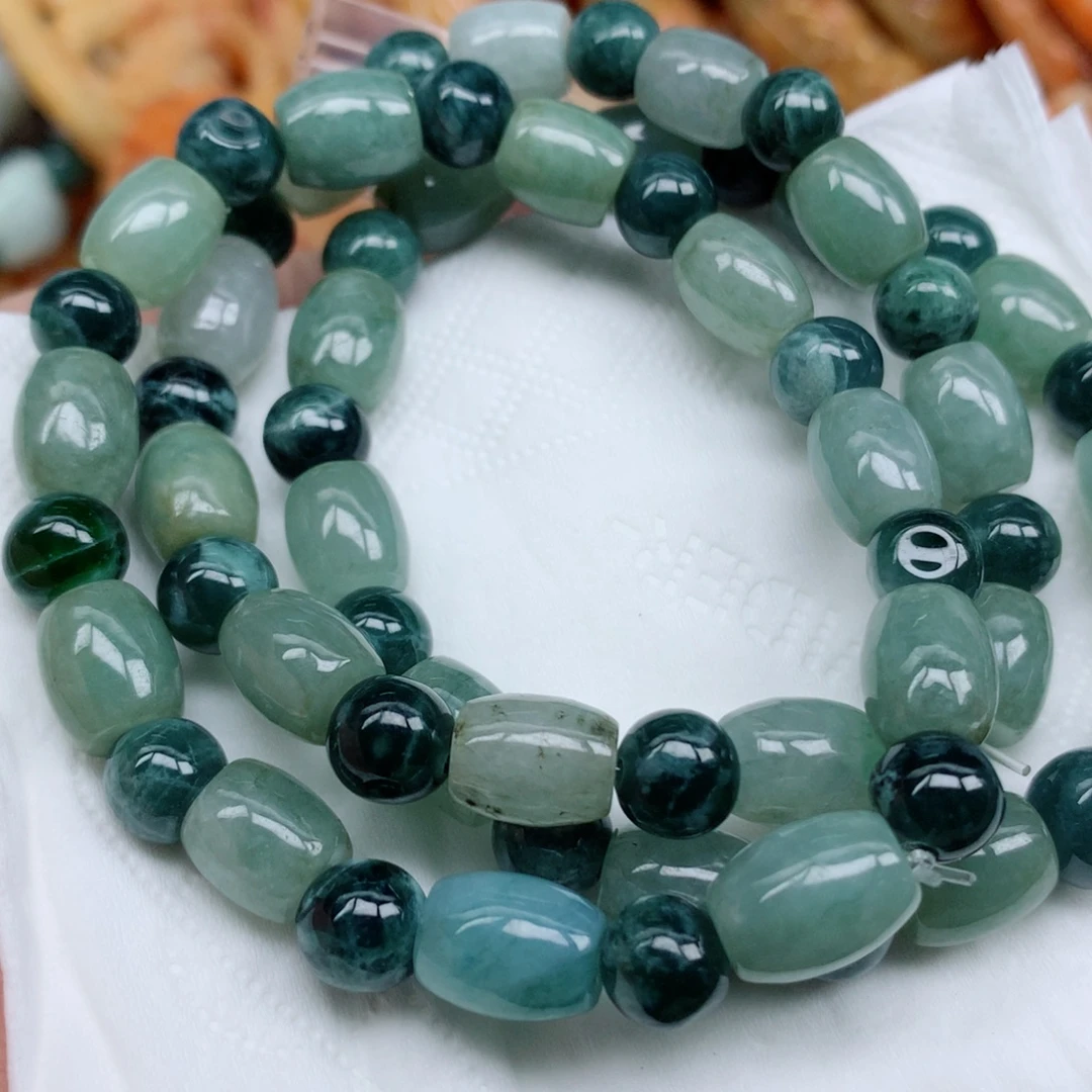 翡翠未镶嵌项链珠子翡翠