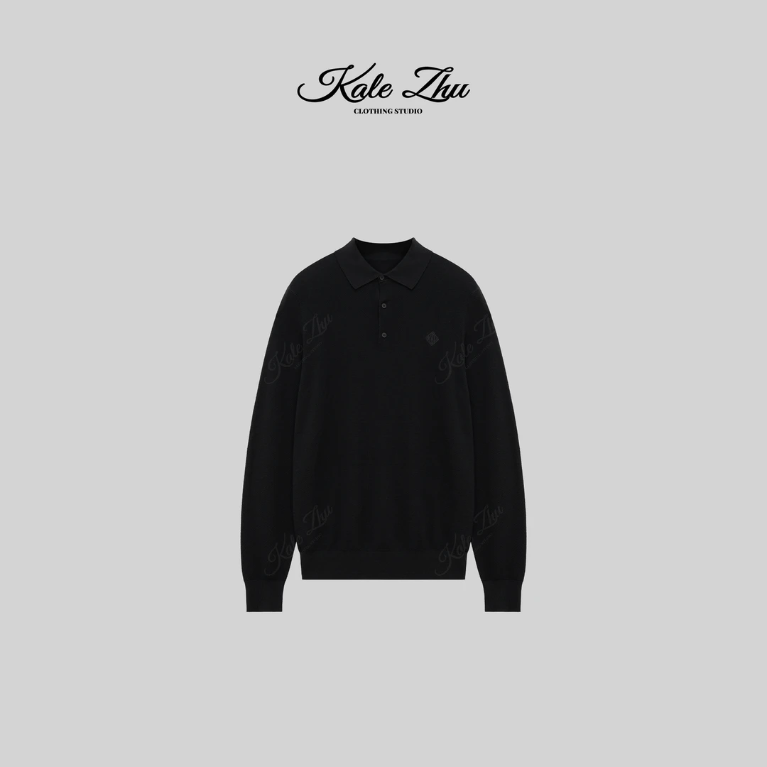 【KALE ZHU】“桑蚕丝翻领”毛织polo衫 KZFA4M005