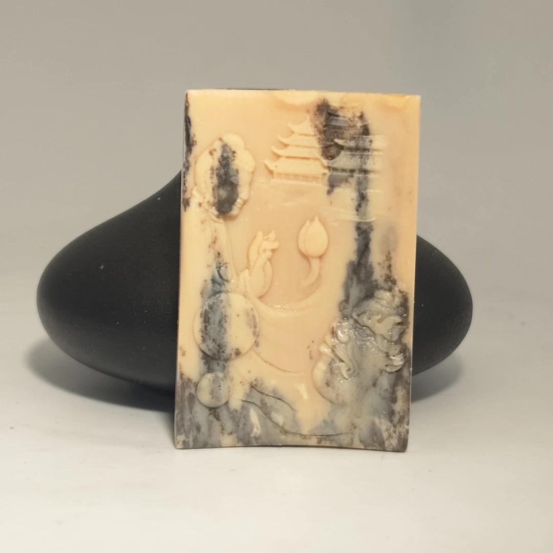 猛犸牙雕水墨佛魔一念59*39*7mm吊坠假一罚四X802