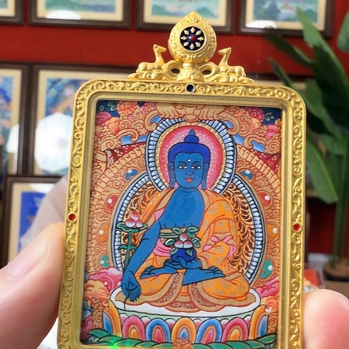 吊坠药老师-4×5高卡-热贡纯手绘-毛毛