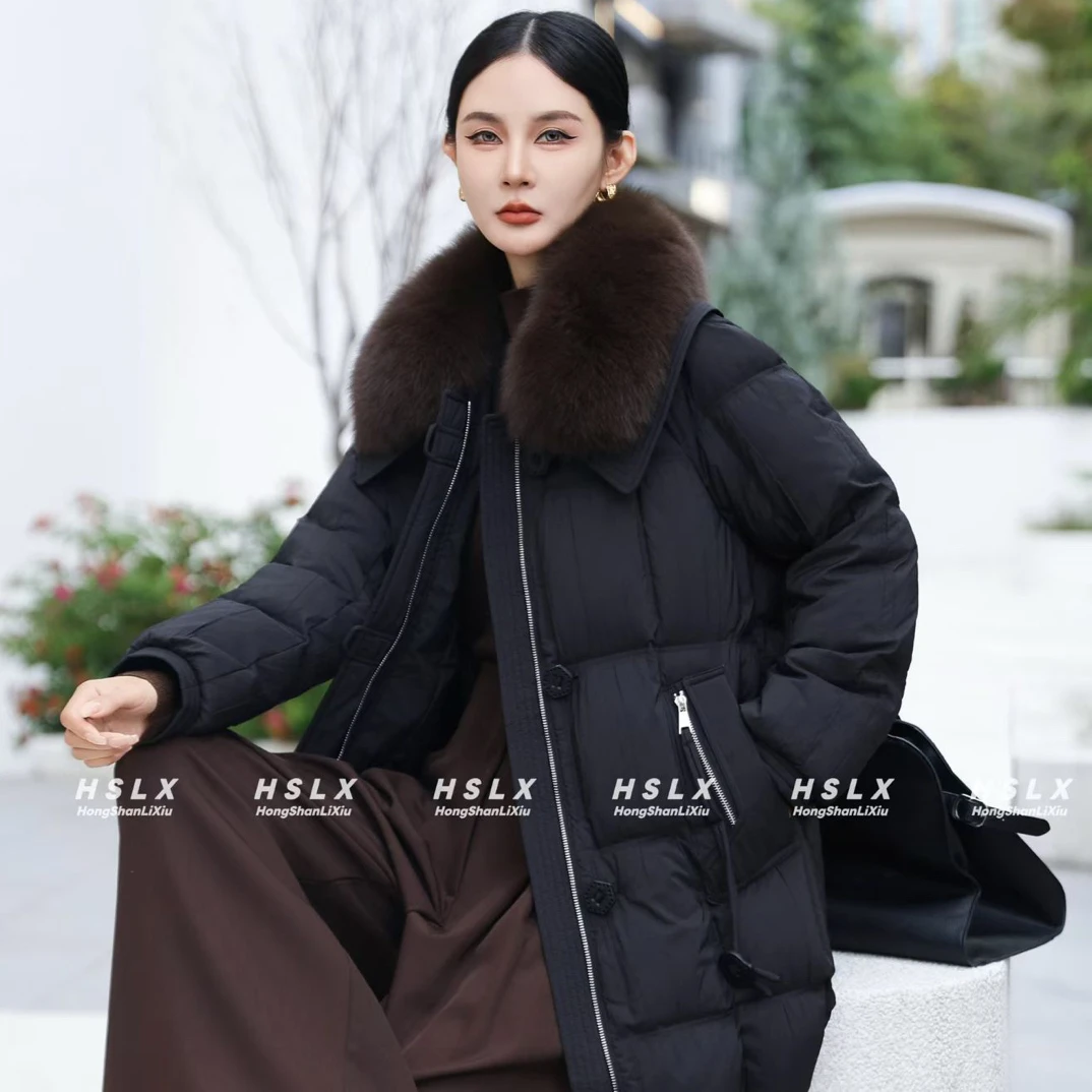 中长款加厚保暖妈妈款大毛领羽绒服