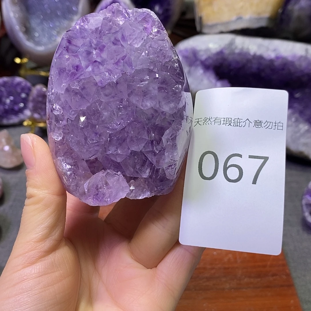 未镶嵌紫晶珠宝半成品
