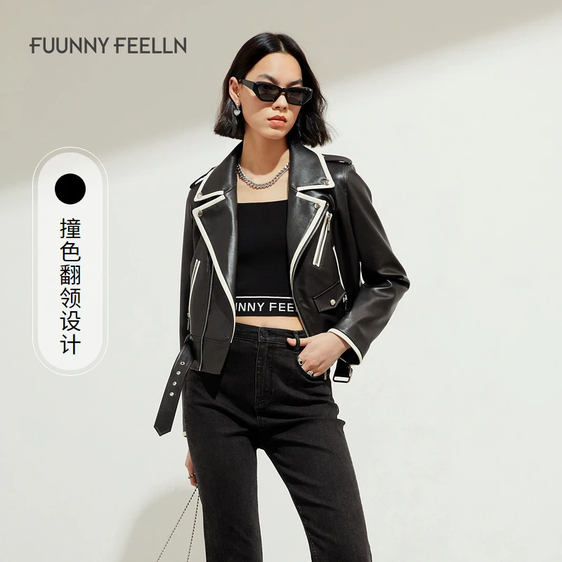 【九月专属】FF||佛短外套女PU皮上衣女机车气质设计感FC00494秋季
