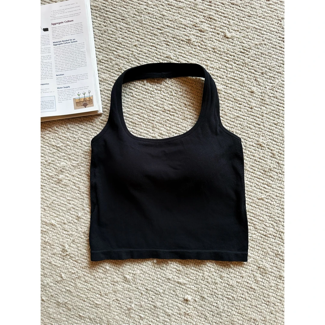 JIJINQI纯色百搭露肩吊带背心运动显瘦紧身打底美背JD05SZPT1375