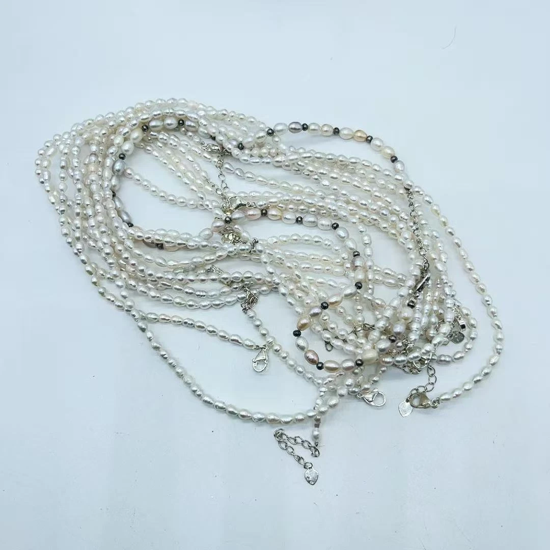 【玉美人曌璞阁】珍珠米珠项链约卡3（多样性发货拍一发一）