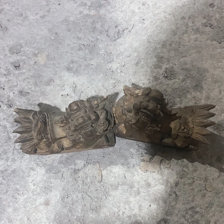 香榧木凤**潮狮子一对