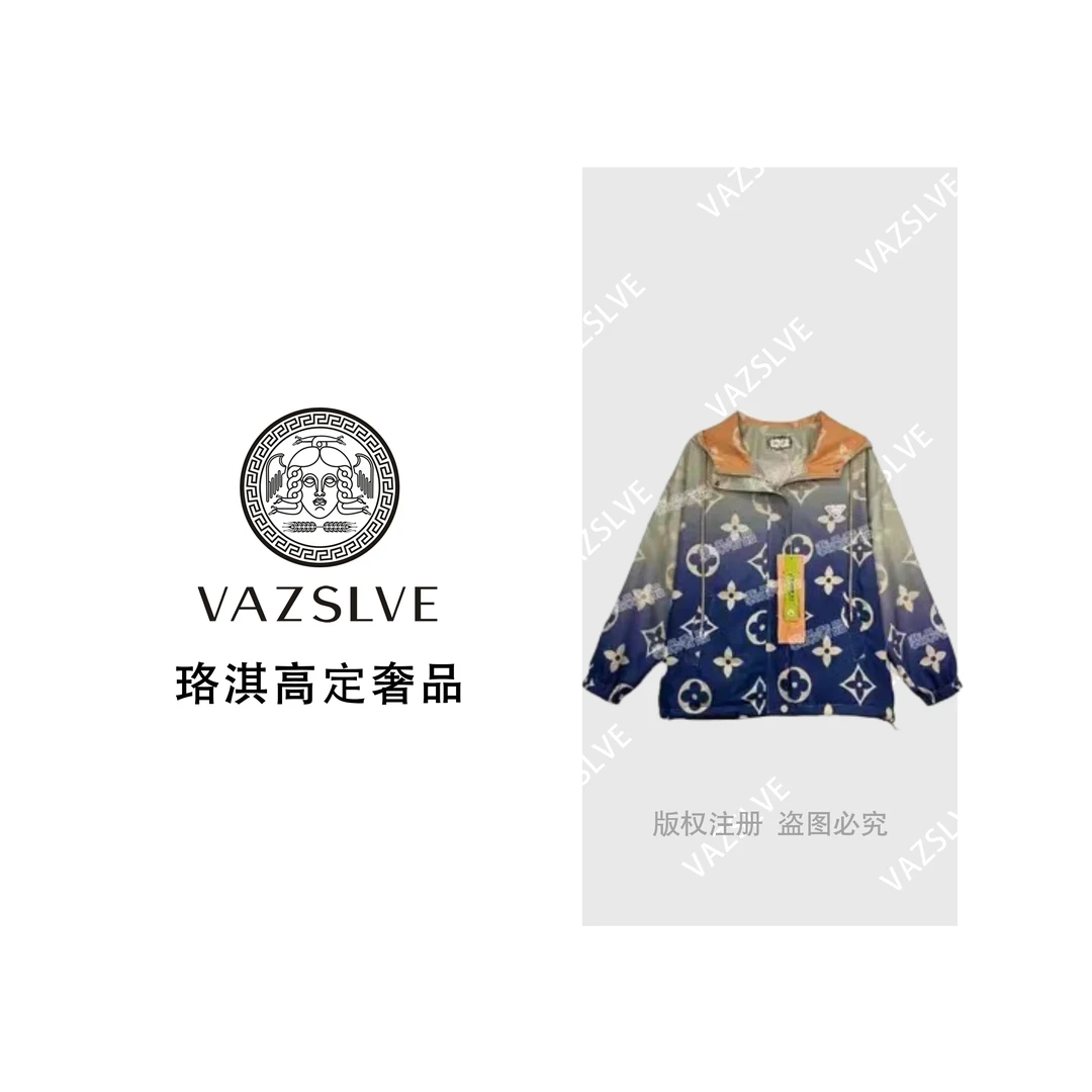 【VAZSLVE/珞淇高定】Y616轻奢渐变色软壳印花冲锋衣帽上衣外套女