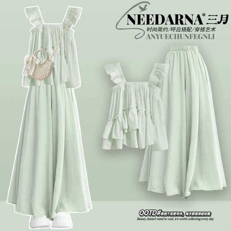 miu里miu系多巴胺绝美穿搭蓝色连衣裙女2025新款初恋清纯小裙子夏