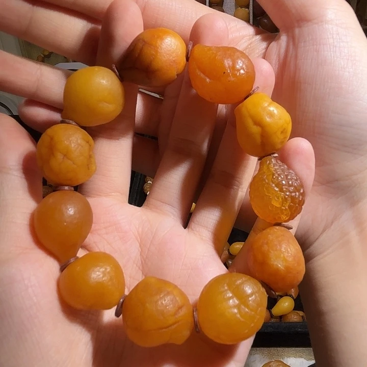 琥珀未镶嵌手链蜜蜡海漂手串