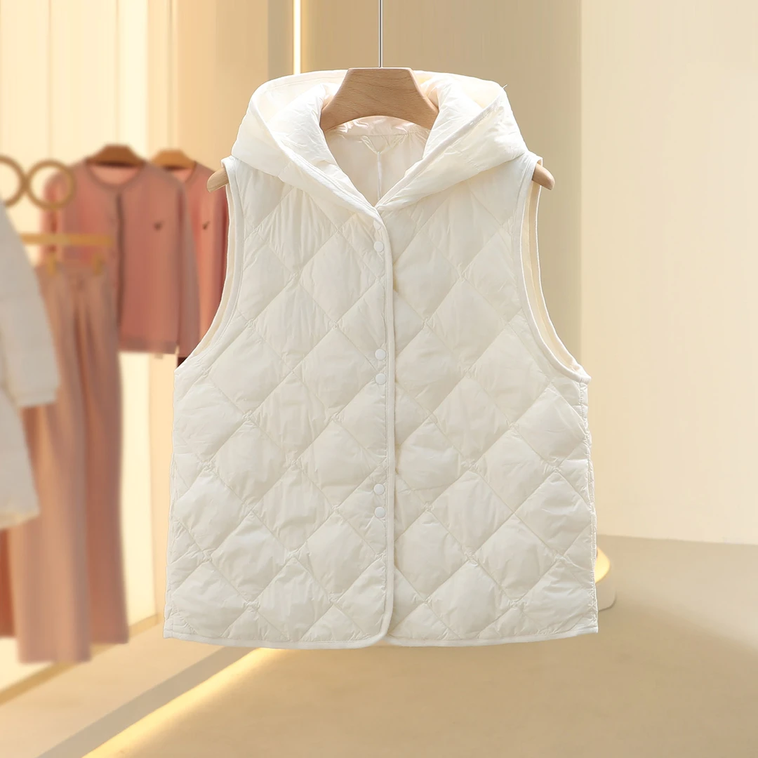 【艾W】轻薄款连帽简约休闲2025冬季新款七号铺撤柜女装