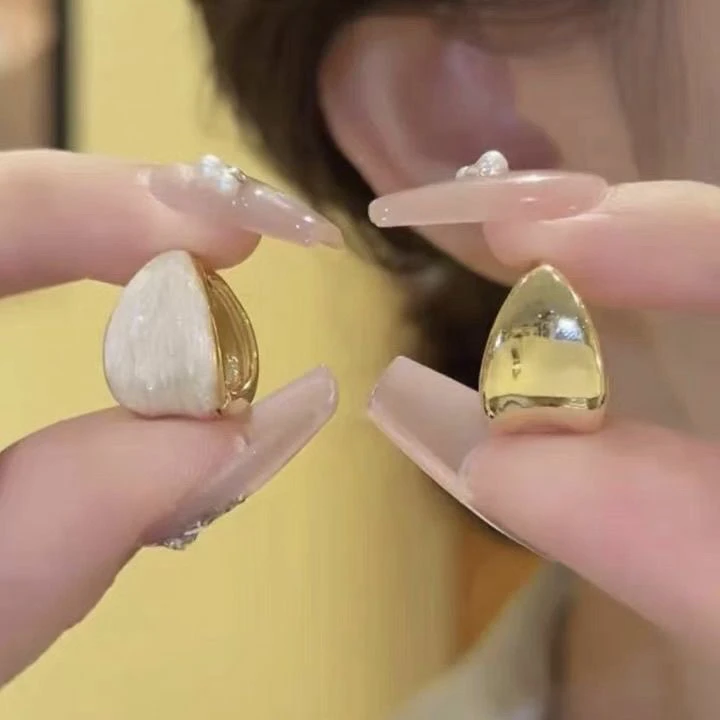 铜合金耳饰 双面滴釉耳环 简约港风ins风小众高级感百搭耳扣 A206