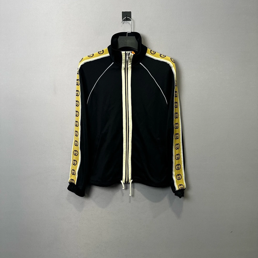 99新 GUCCI/古驰 侧袖Logo条纹休闲长袖夹克外套/XS码/价12500