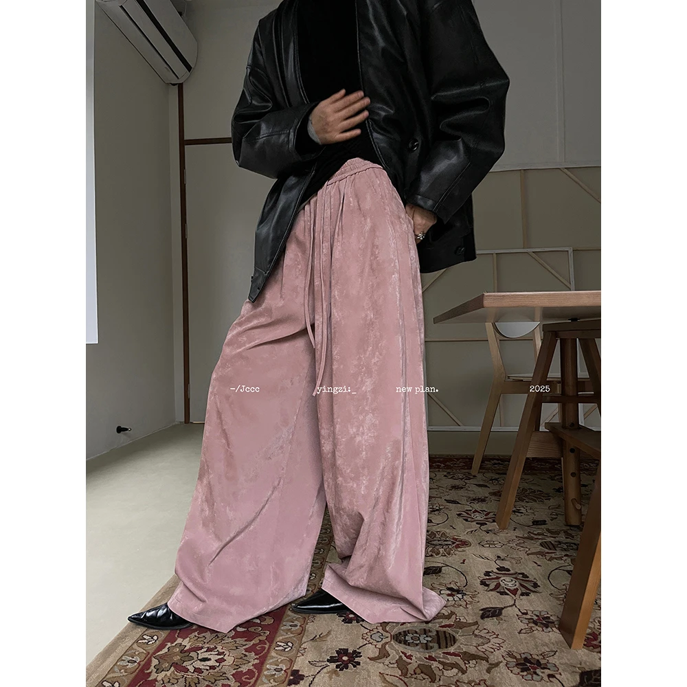 JCCC影子【街头步履】百搭丝光肌理两色PU皮阔腿休闲裤JE4KCK10