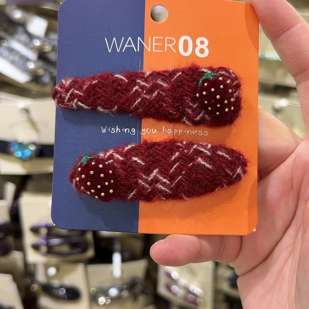 布艺非金属草莓拜拜夹