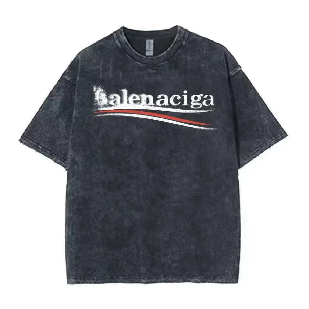 【SSTEE-模糊可乐】兽兽学姐洗水做旧纯棉手绘280克重磅水洗黑T恤